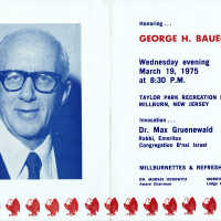 Bauer: George Bauer Citizenship Award Invitation, 1975