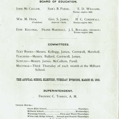 Board of Education, Committees Superintendent