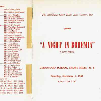 Millburn Art Center: Night in Bohemia Program, 1945