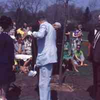          Liberty Tree Planting Ceremony April 17, 1976. Mrs. Millbord Vieser & Gloria Patrizio seen from behind, Mayor Alexander B. Lyon, Jr. (also from behind), William Barr facing the camera.
   