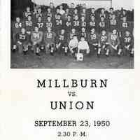 Football: Millburn vs. Union Program, 1950