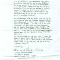 Stryker-Rodda: Harriet Stryker-Rodda Letter regarding Trowbridge Farm information