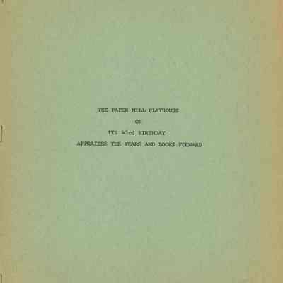 Paper Mill Playhouse: Millburn and the Paper Mill Playhouse