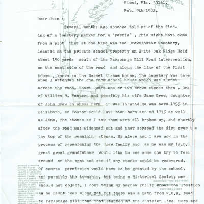 Ross: Drew Foster Historical Research Letter