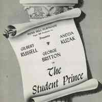 Paper Mill Playhouse Program: The Student Prince, 1945