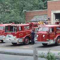 Fire Department: Fire Engines at Millburn Fire Station, 1976