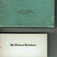 Hartshorn: Stewart Hartshorn Engraved Tiffany Calling Card and Box