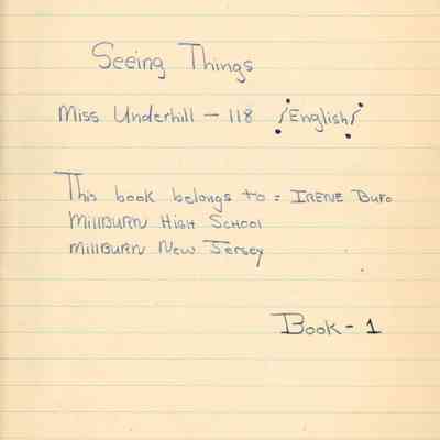 Millburn High School: English Class Notebook for Irene Bufo, 1950