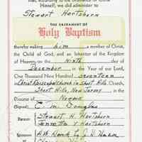 Hartshorn: Stewart Henry Hartshorn, Jr. Certificate of Baptism, 1917