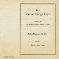          Millburn High School: The Goose Hangs High, MHS Faculty Play Program, 1932 picture number 1
   