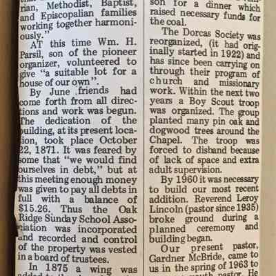 Girl Scout Scrapbook: "White Oak Ridge Chapel"