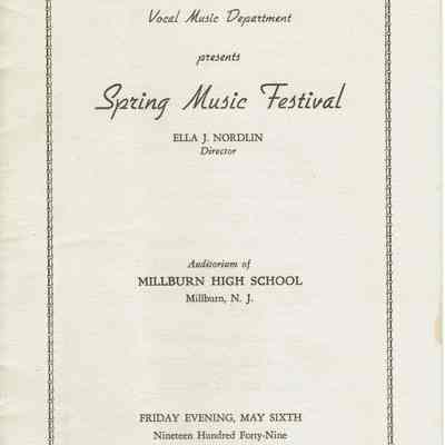 Millburn High School: Spring Music Festival, 1949
