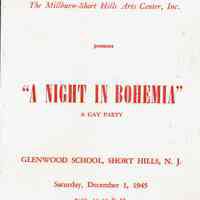 Millburn Art Center 1945 Scrapbook: Night in Bohemia Program, 1945