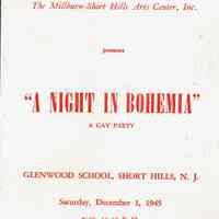 Millburn Art Center 1945 Scrapbook: Night in Bohemia Program, 1945