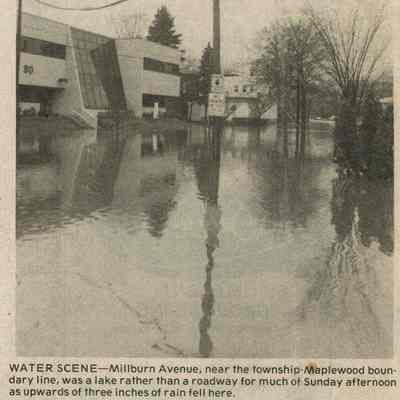 Millburn Avenue: Flood on Millburn Avenue, 1983