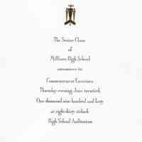 Millburn High School Commencement Exercises Ticket, 1940