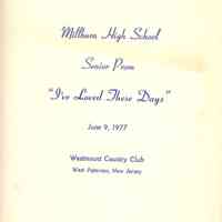 Millburn High School: Senior Prom Program, 1977