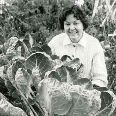 Bolt: Mrs. Donald Bolt Showing Off Her Prize Winning Brussels Sprouts, 1979