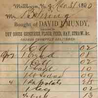 Mundy: Receipt from David J. Mundy