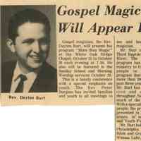 White Oak Ridge Chapel: Gospel Magician Reverend Dayton Burt, 1972