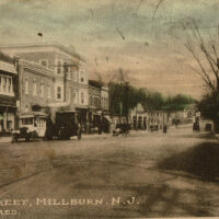 Main Street Millburn, Hand-Colored Post Card, postmarked 1928