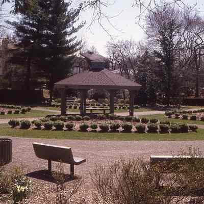 Gazebo with Plantings, April 1986.