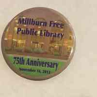 Library: Three Millburn Library 75th Anniversary Pinback Buttons, 1977