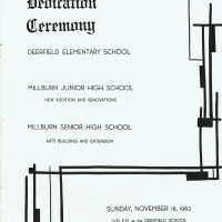 Dedication Ceremony Program: Deerfield, Millburn Junior High and MHS, November 1962