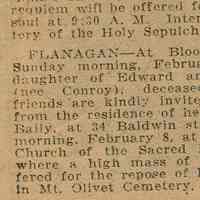 Flanagan: Nellie Flanagan Obituary, 1922