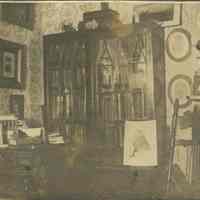 Kellogg: Bookcase Corner in Kellogg Parlor, 1900