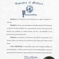 Constitution Bicentennial: Millburn Township Proclamation of Constitution Day, 1998