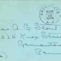 Stout: Henrietta Stout Letter to A.G.Stout, 1916