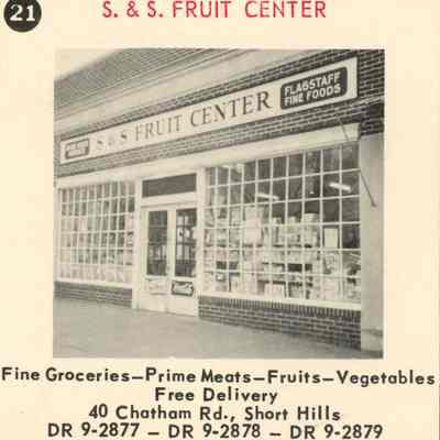 S.& S. Fruit Center, 40 Chatham Road, Short Hills, 1955