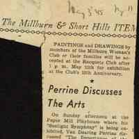 Millburn Art Club 1945 Scrapbook: Perrine Discusses the Arts, 1945