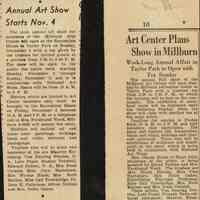 Millburn Art Center 1945 Scrapbook: Fall Art Show Clippings, 1945