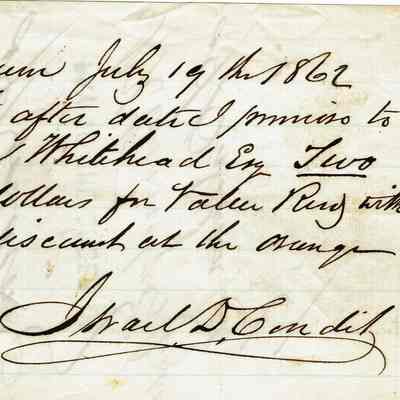 Condit: Promissory Notes 1858-1862