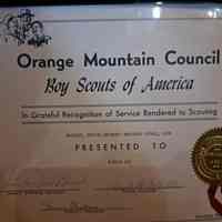 Joy: Boy Scout Award. 1958