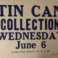 Tin Can Collection Sign, c. 1942