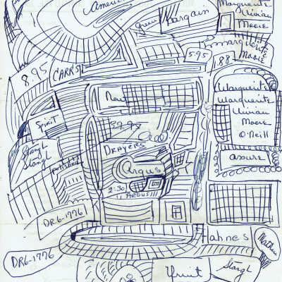 Hand-drawn map on verso