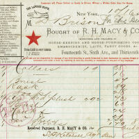 Brison: Bill from R.H. Macy & Co. to David Brison, 1882