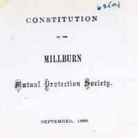 Millburn Mutual Protection Society Constitution, 1868