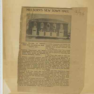 Wyoming Civic Association: Millburn's New Town Hall, 1913