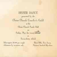 Christ Church: Dinner Dance Invitation, 1953