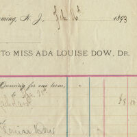 Blood Estate: Ada Louise Dow, Dr., Receipt for Dancing Lessons, 1893