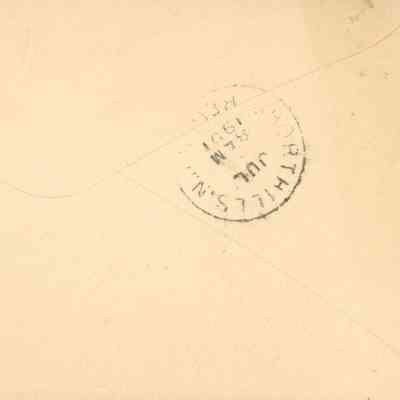 Verso of Envelope