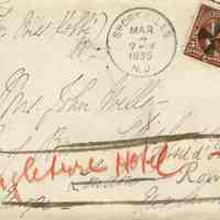          Kobbe: Envelope sent from Short Hills Miss Kobbe care of Mrs. John Wells, 1895 picture number 1
   