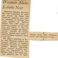          Millburn Art Center: Wayman Adams Newspaper Clippings, 1943 picture number 2
   