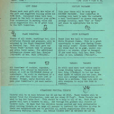 1967 Wyoming School Strawberry Festival Bulletin