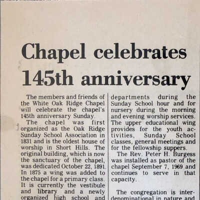 White Oak Ridge Chapel News Clippings