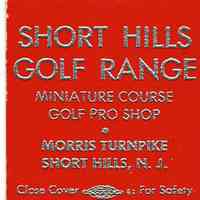 Golf: Short Hills Golf Range Matchbook Cover